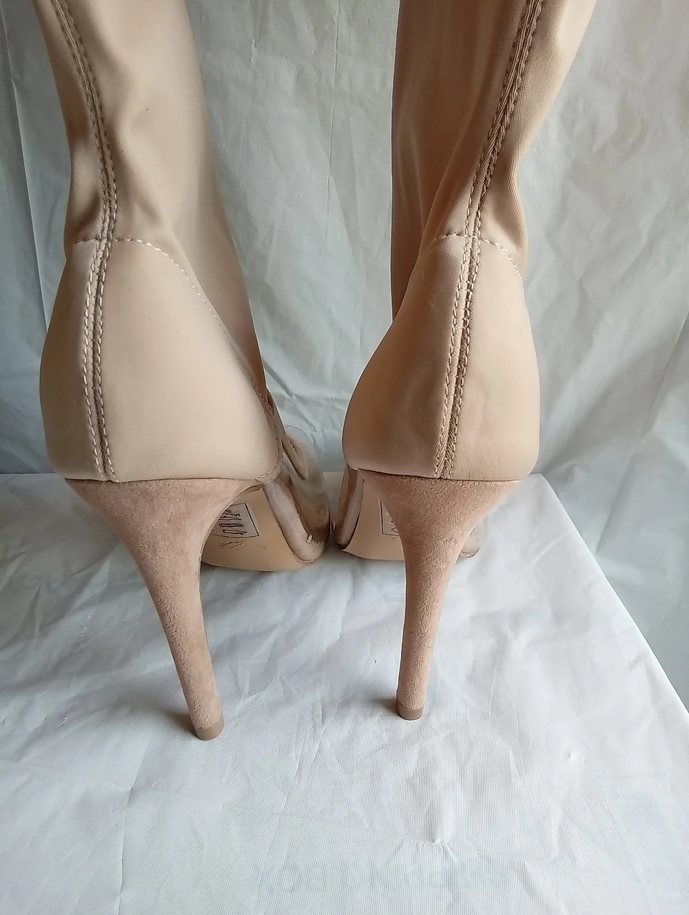 Shoe Republic LA Beige Over-the-Knee Stiletto‎ Boots